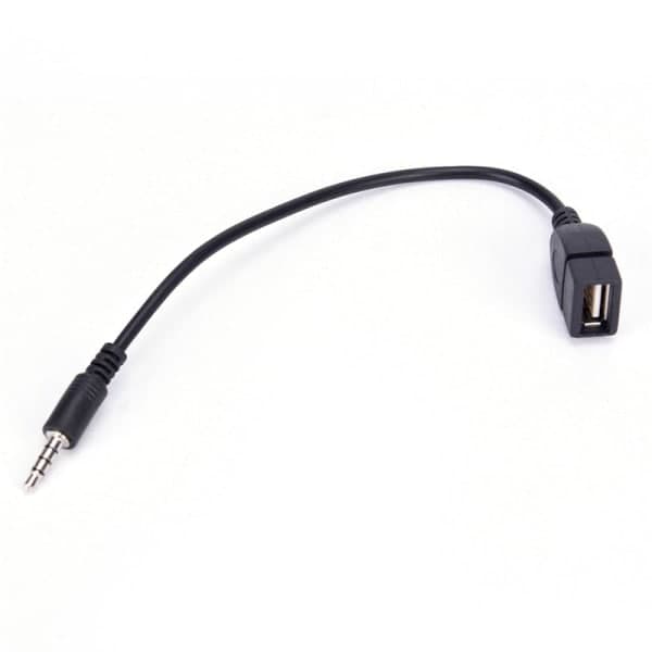 3,5 mm han AUX til USB 2.0 hun adapterkabel Co