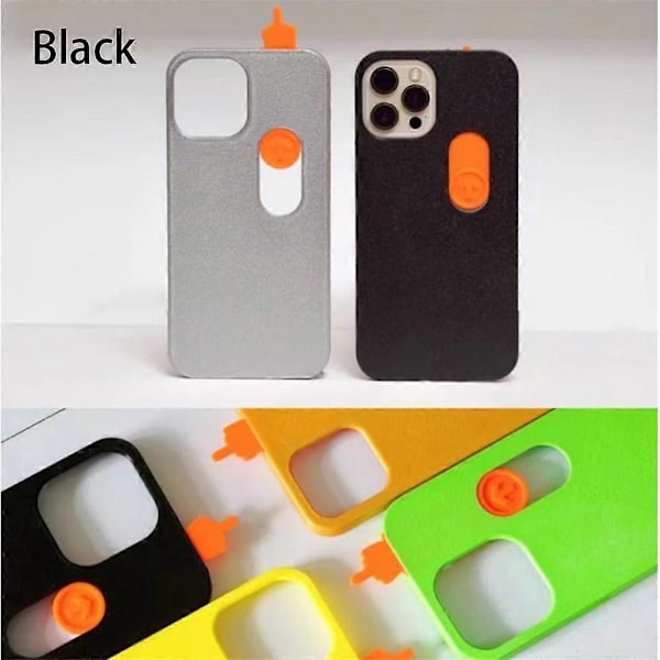 1 stk 3D-trykket glidende mellomfinger mobildeksel leketøy gestmodell for iPhone15-14 iPhone 14 Pro Max Black