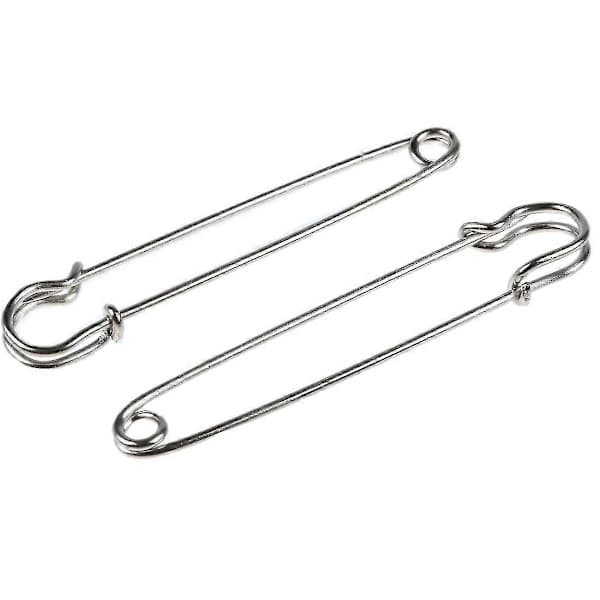 10 st 10 cm stora säkerhetsnålar i metall - Stora och starka nog att hålla tunga tyger och material som canvas, läder, möbeltyg