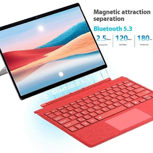 Microsoft Surface Pro 7+/7/6/5/4/3 taustavalaistu Bluetooth-näppäimistö kosketuslevyllä, monivärinen tyyli B