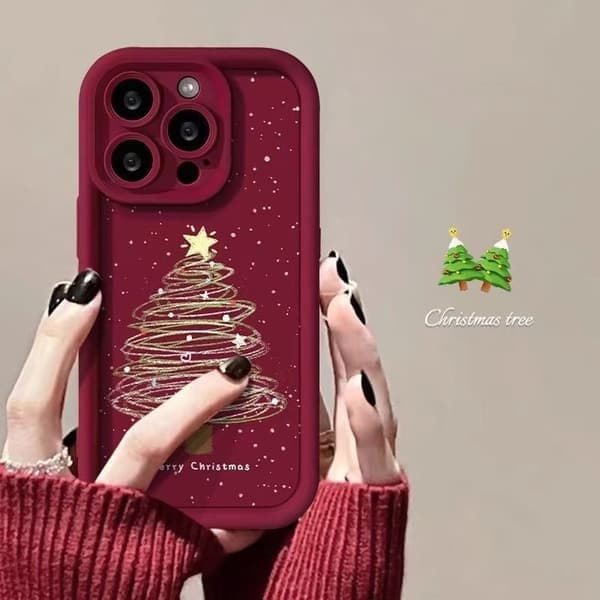 Juletre for iPhone 17 Pro Max Mobil Deksel Apple 15 Anti-fall 14/13 Pro Ny 16E iPhone 14 Plus iPhone 14 Plus