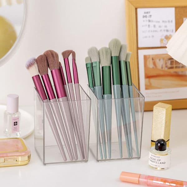 Penholder solid akryl multifunktionelt bord makeup Brus Transparent onesize