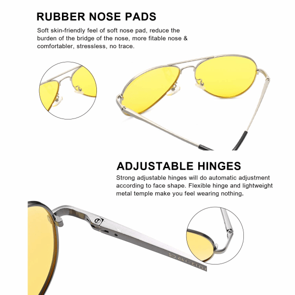 Natkørselsgoggles, nattesyn antireflekterende goggles polariserede gule linser til dag- og natkørsel, UV400-beskyttelse