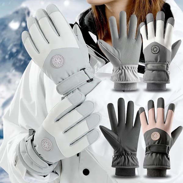 Skidhandskar Vinterhandskar För Kvinnor Män Snowboard Vantar Touch Lila Vit Purple White