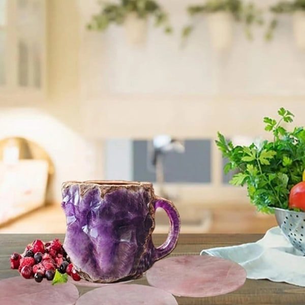 Mineral Krystal Kaffe Kobber Lilla