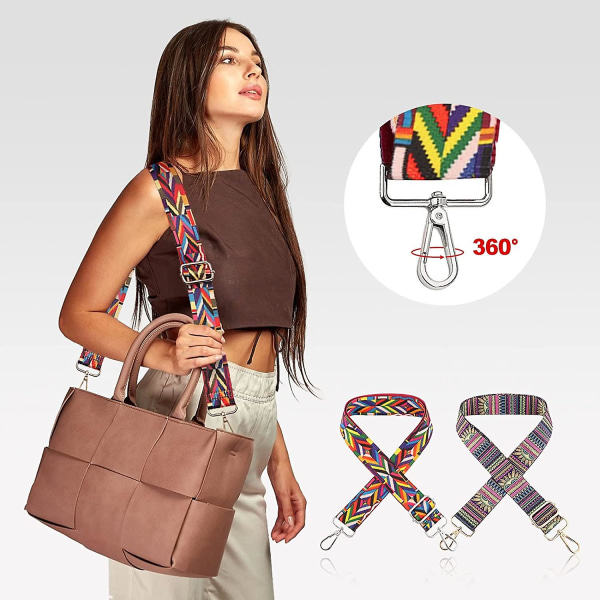 Justerbare skulderstropper med bredde, udskiftningsstropper, 2 taskebånd til håndtasker, lærredsstropper, udskiftningsstropper, crossbody-taske, clutch