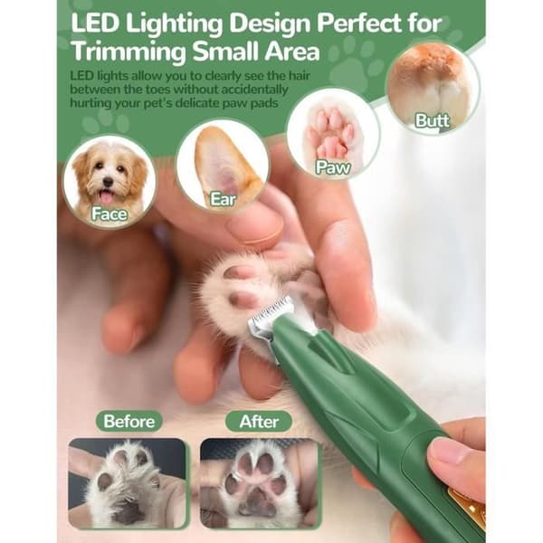 Husdjursklippare - Ej specificerad - Ej specificerad modell - LED-lampa - Lågt brus - Sladdlös och uppladdningsbar