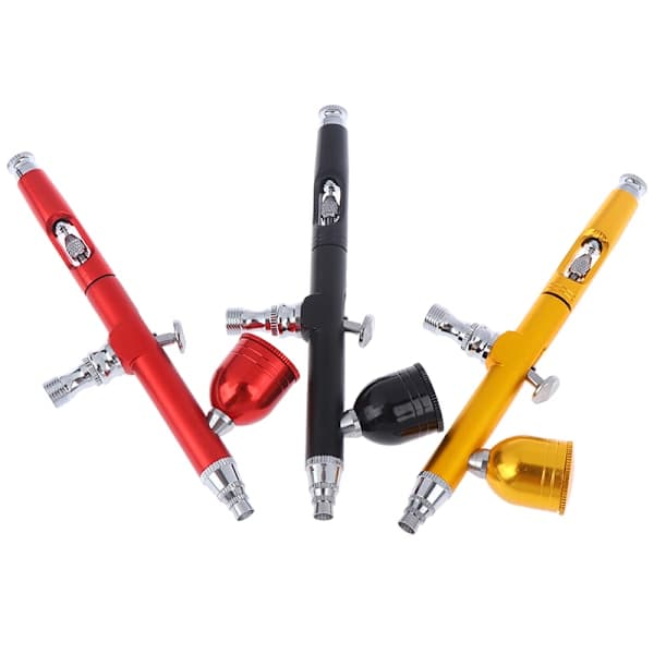 Dual Action Gravity Feed 0.3mm Spray Airbrush Neglekunst Maling Sort one size Black
