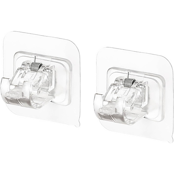 Självhäftande gardinstångsfäste, självhäftande gardinkrokar, 4 st transparenta gardinstångshållare gardinstångsfästen gardin Transparent 4 Pcs
