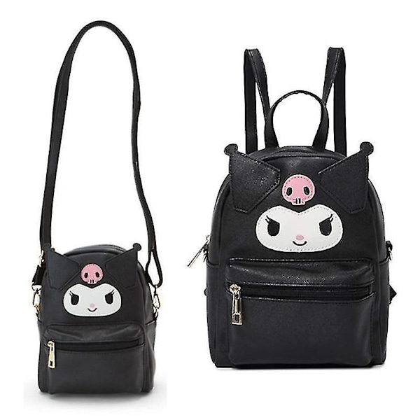 Rosa Dam Läder Axelremsväska Liten Crossbody Ryggsäck