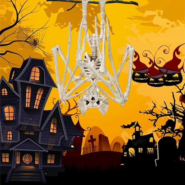 Halloween skräck fladdermöss skelett skelettmodell läskig Halloween Vit