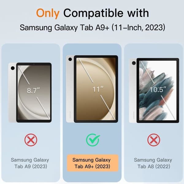 Fodral för Samsung Galaxy Tab A9+ / A9 Plus 11 tum 2023, tunt skyddande folio-surfplattefodral med stativ [A3]