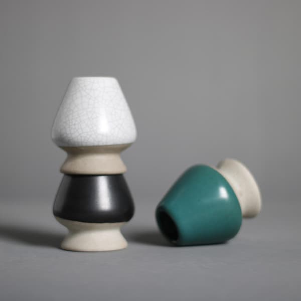 1/2/3 Håndlavet Matcha Piskeris Stativ Te Ceremoni Tesæt til Sort og Hvid 6 x 7cm 1S 1S