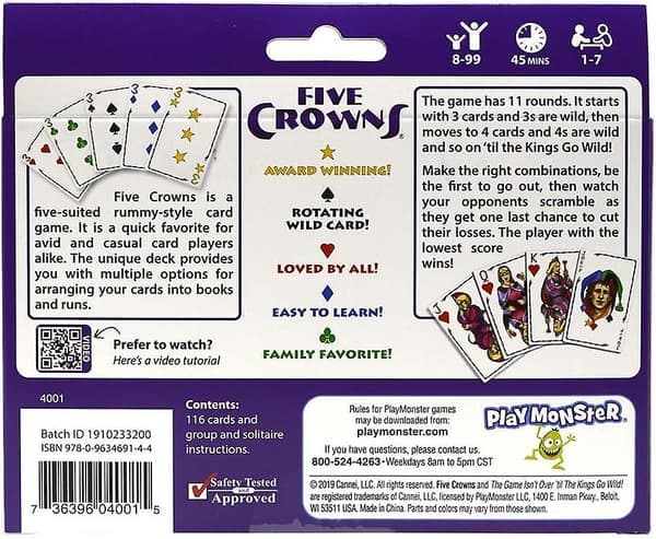 Five-Crown King kortspill - Passer for alle aldre, 2-6 spillere