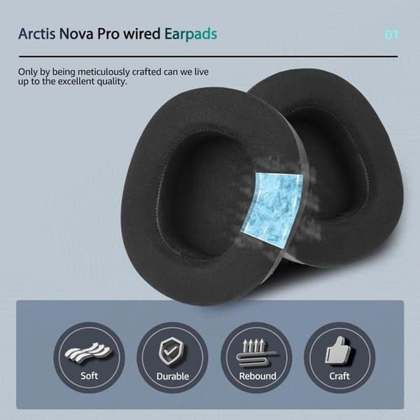 Erstatningsputer med kjølegel for SteelSeries Arctis, Nova Pro Wired, Nova 1/1X/1P/3/7/7X/7P spillhodesett - Lyd