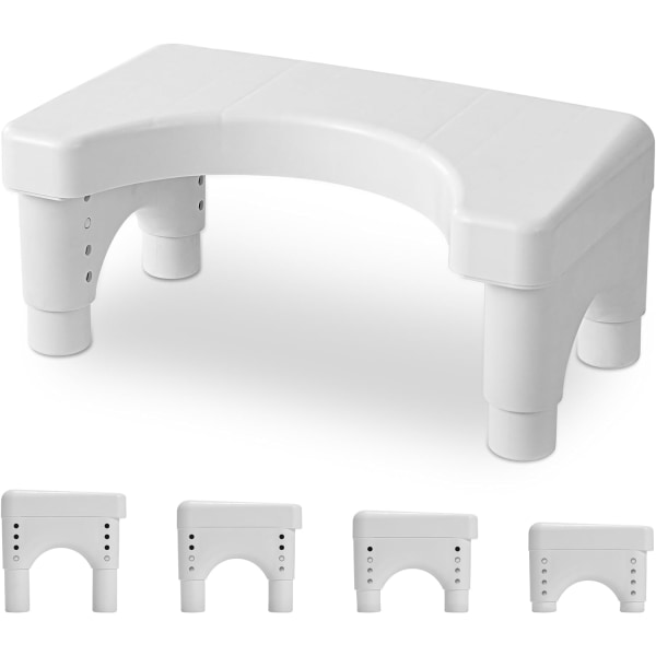 Pottestol for voksne, toalettstol i hvitt for baderom, 5,9\" til 8,5\"