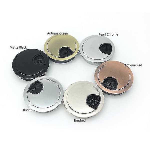 Skrivebords Kabelhul Dæksler Computer Tidy Grommet Bord Kabel Udløb Port Overflade Linje Box Bord Kabel Hardware Matte Black 60mm