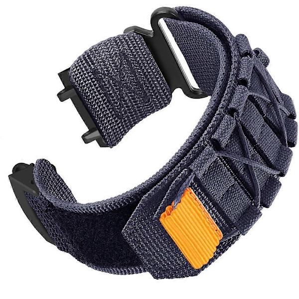 For Huami Amazfit T-Rex 3 Nylon klokkebåndsløkke med hurtigfeste og håndleddsreim med kobling - Midnattsblå Multicolor Midnight Blue