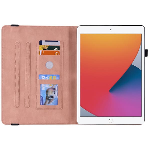 Läderfodral iPad 10.2 8:e Gen (2020) Fjärilar Rosa