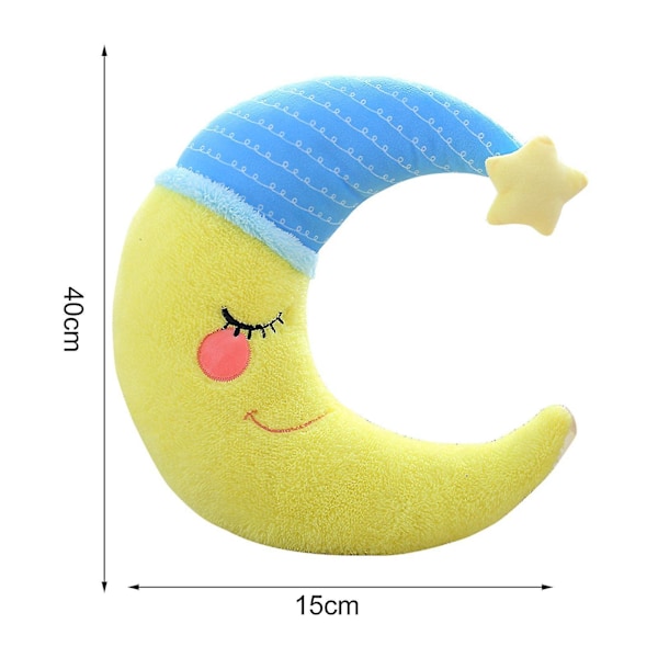 Plush Plysch Mjukt Fullt Fylld Mysig Touch Sov Accompany Doll Soffa Ornament Måne Dock Kasta Kudde Plysch Leksak Yellow