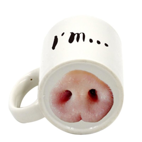 Funny Dog Pig Næse Krus Cup Keramisk Drik Latter Te Kaffekopper Pig Næse