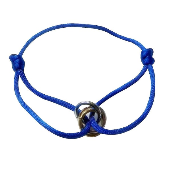 Metalspænde Ringe Flettet Reb Armbånd Smykker Justerbare Par Armbånd-blå