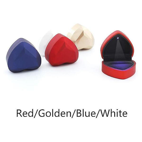 Led Ring Box Hjerte Skaft Samine Herding Boksing Boks Smykker Chatulene Gaveeske Til Bryllup Forlovelsesring Valentinsdag
