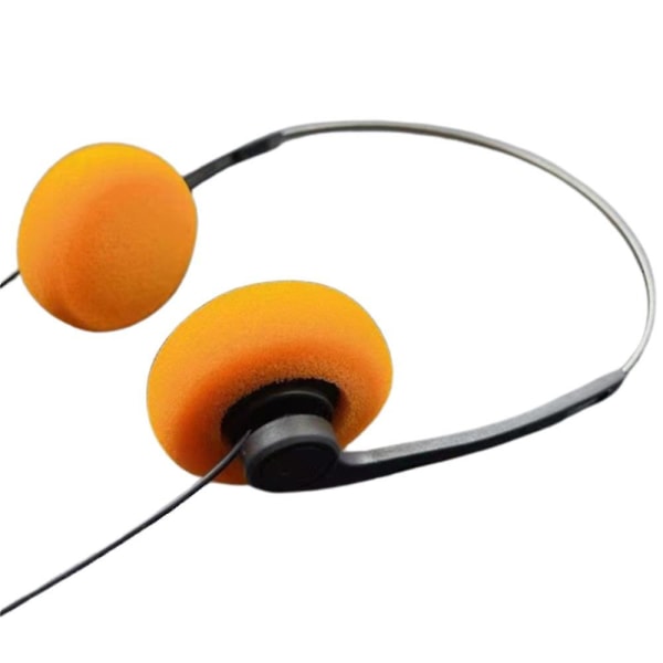 Retro over-ear hovedtelefon, walkman hovedtelefon Vintage Feelings bøjle hovedtelefon Sort orange ørepude hovedtelefon gave