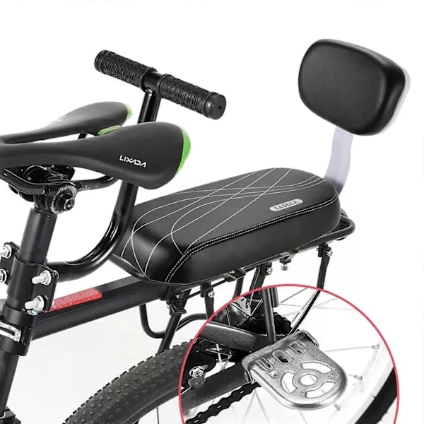 Premium Sadel med Ryggstöd | Barnstol Set | MTB Bakre Pakethållare | Bekvämt & Säkert Set A Set