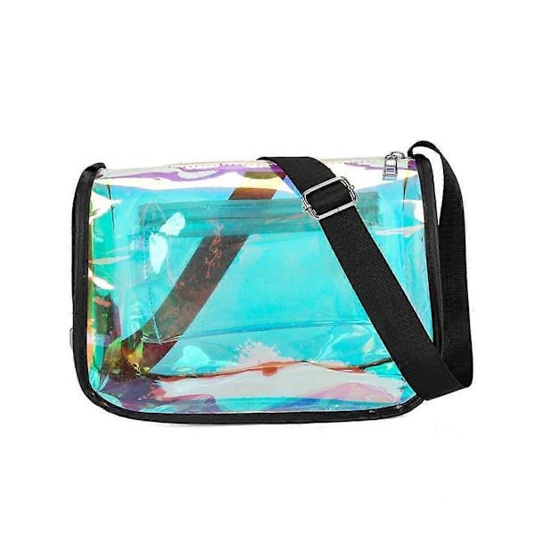Messenger-väska för damer, transparent laser-axelväska, godisfärger, crossbody-väska Black