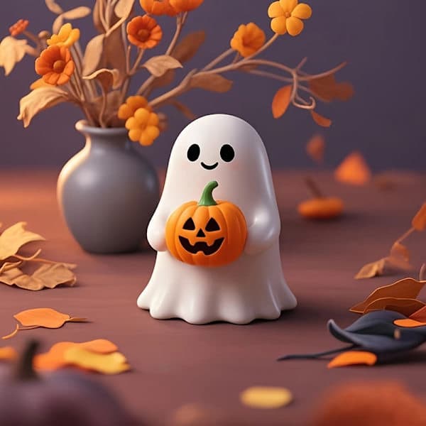 Halloween Spökfigur Läskig Harts Spökstaty Spökprydnad A