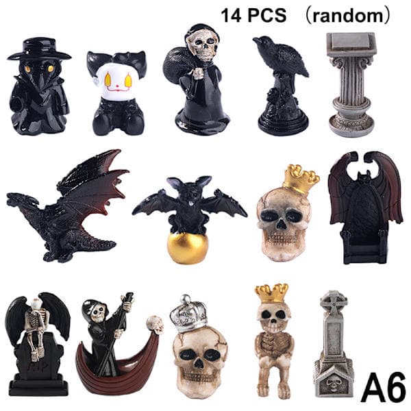 9-14 st Halloween 3D Pumpa Spöke Staty Slott Häxa Miniatyr A6 A6