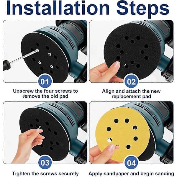 5 tommer bagplade slibepuder til Bosch PEX 300 AE 400 AE 4000 AE slibeskive polermaskine sliber tilbehør 2 stk.