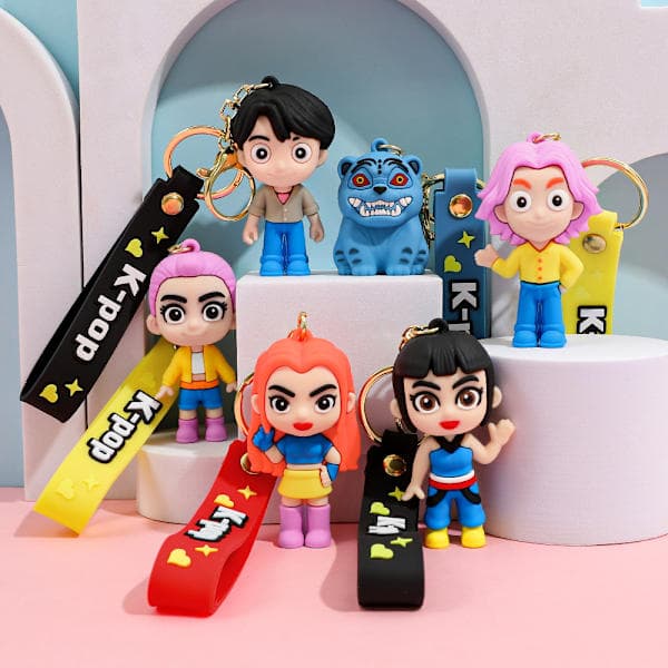 K-POP Demon Slayer Nøglering Vedhæng Silikone Dukke 1