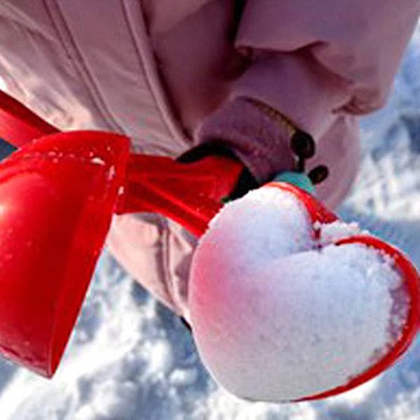 Hjerteformet Snøballmaskin Klips Vinter Sandballform Plast A