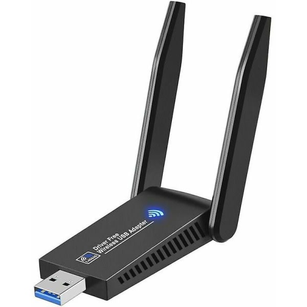 Kraftig Dual Band USB 3.0 WiFi-adapter til PC, bærbar computer, stationær computer, tablet - 2,4 GHz/5,8 GHz WiFi-adapter (Windows-kompatibel)