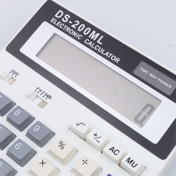 DS-200ML Klassisk kalkulatorkalkulator - Store knapper Hvit
