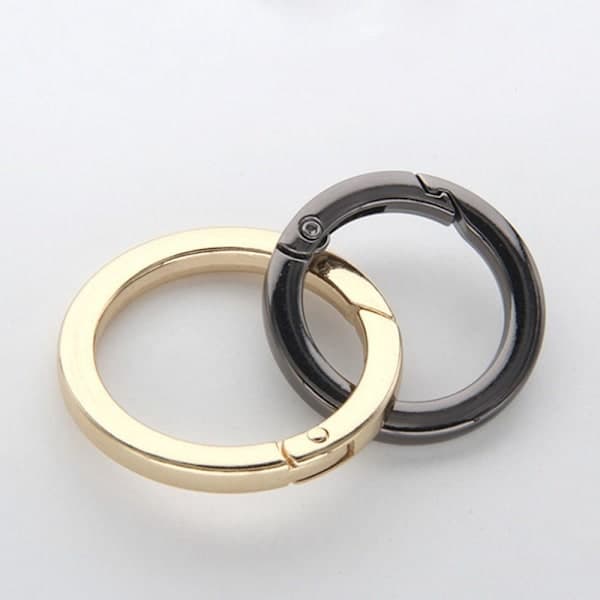 4 stk. Fjeder O-Ring Spænder Karabinhage SORT 25MM Sort 25mm Black 25mm