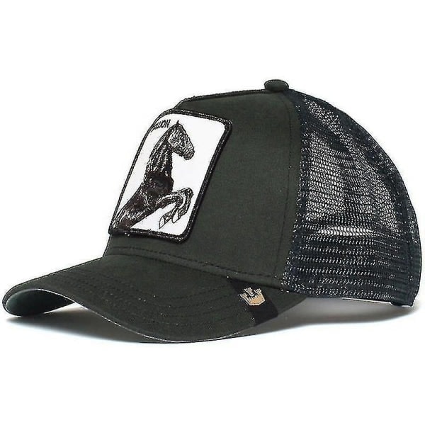 Voksen Sort Panter Mesh Cap Sommer Baseball Cap Trucker Cap W-WELLNGS Hest - Lysegrøn Hest - Lysegrøn Hest - Lysegrøn Horse - Light Green
