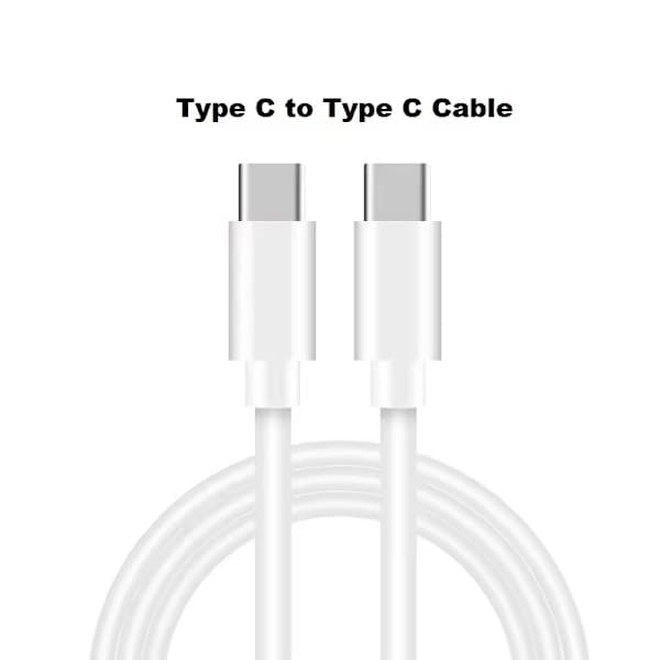 2 kpl 2 m pikalatauskaapeli USB-C–USB-C, valkoinen