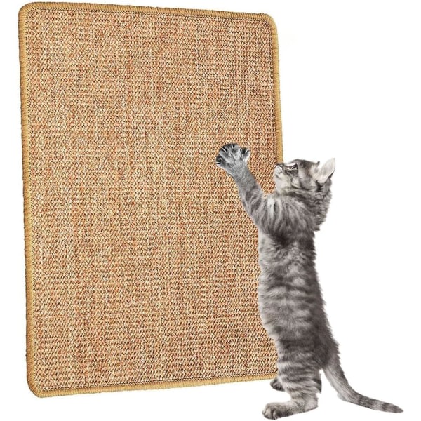Kissan raapimispylväs, Natural Sisal Cat Matt, Liukumaton vaaka- ja pystysuora kissan raapimiskone kynsille Kissamatto suojaa mattoja ja sohvia 40 x 30 cm