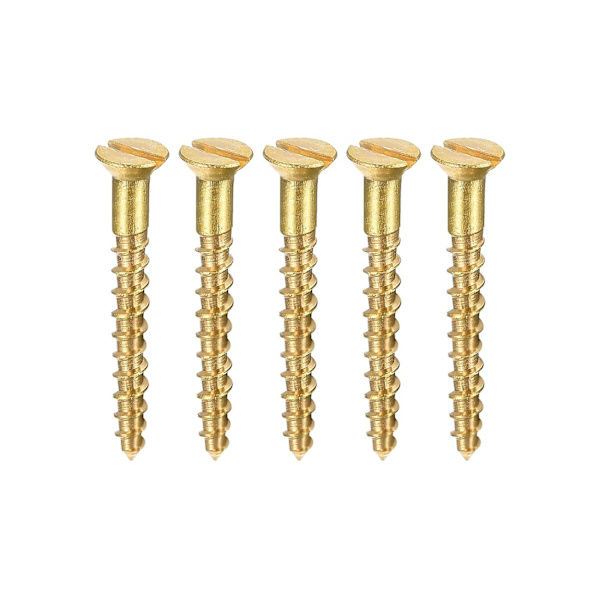 100 stk M2 X 16mm Flat Head Slotted Messing Treskruer