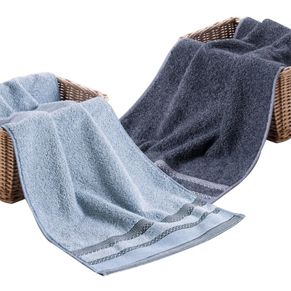 2-pak håndklæder, 100 % bomuldshåndklæder til badeværelset, hurtigttørrende blødt og absorberende håndklæde (grå) Gray
