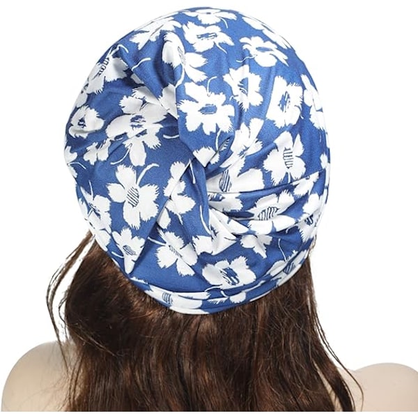 Kvinde Sommer Tynd Hue Hat Blomster Letvægts Slouchy Hat, Blå