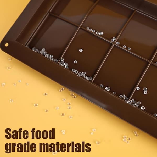 2 stk. Chokolade Cookieforme, Silikone Dubai Chokolade Cookieforme, Dyb Let Slip Chokoladeforme, 10 Rum Non-Stick Slikforme (Brun)