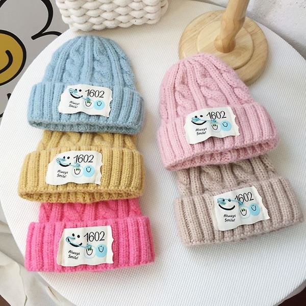 Stickade mössor Tecknad Twist ullhattar för pojkar och flickor Baby Pullover hattar Ages3-10 Style1 style6