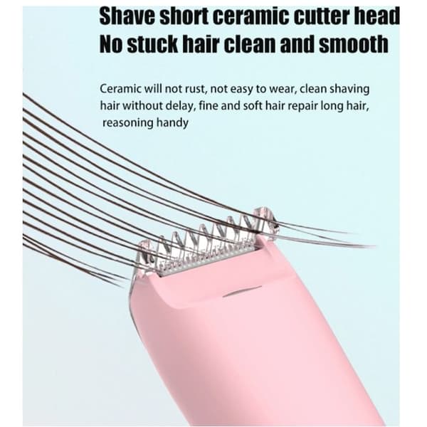 2-i-1 elektrisk epilator for kvinner, trådløs barbermaskin, for ansikt, lepper, hake, armhuler og ben (rosa)
