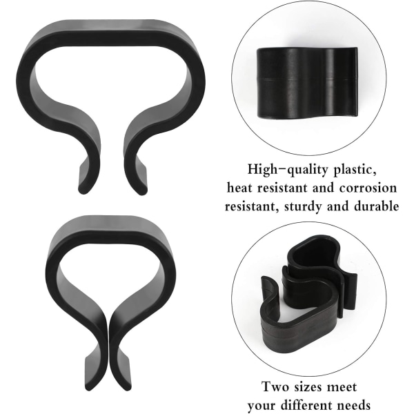 12 stk. Havemøbelclips, Antiskrid Havemøbelclips Sorte Justeringsclips Udendørs Have Fastgørelseselementer Segmenterede Forbindelseselementer (4cm, 5,7cm)