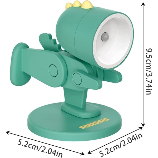 Unik Dinosaur Bordlampe | LED-lampe til soveværelse | Sød lampe til studerendes øjenbeskyttelse, justerbar bordlampe til boligindretning Green