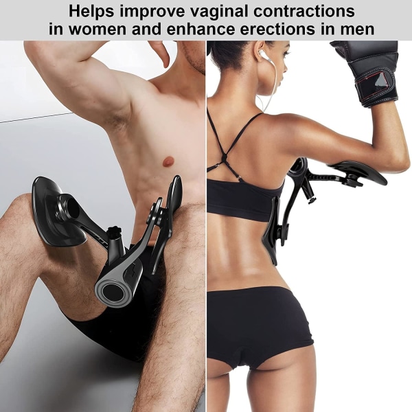 Lårtoning Pelvic Floor Inner Thigh Exerciser Strengthener for Kvinner og Menn Justerbar Styrke Inner & Outer Thigh Exerciser Black